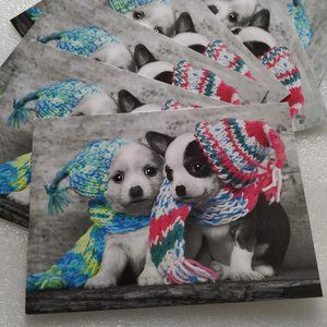 🎄🐶8 Dogs Puppy Thank you cards/Christmas Greeting cards